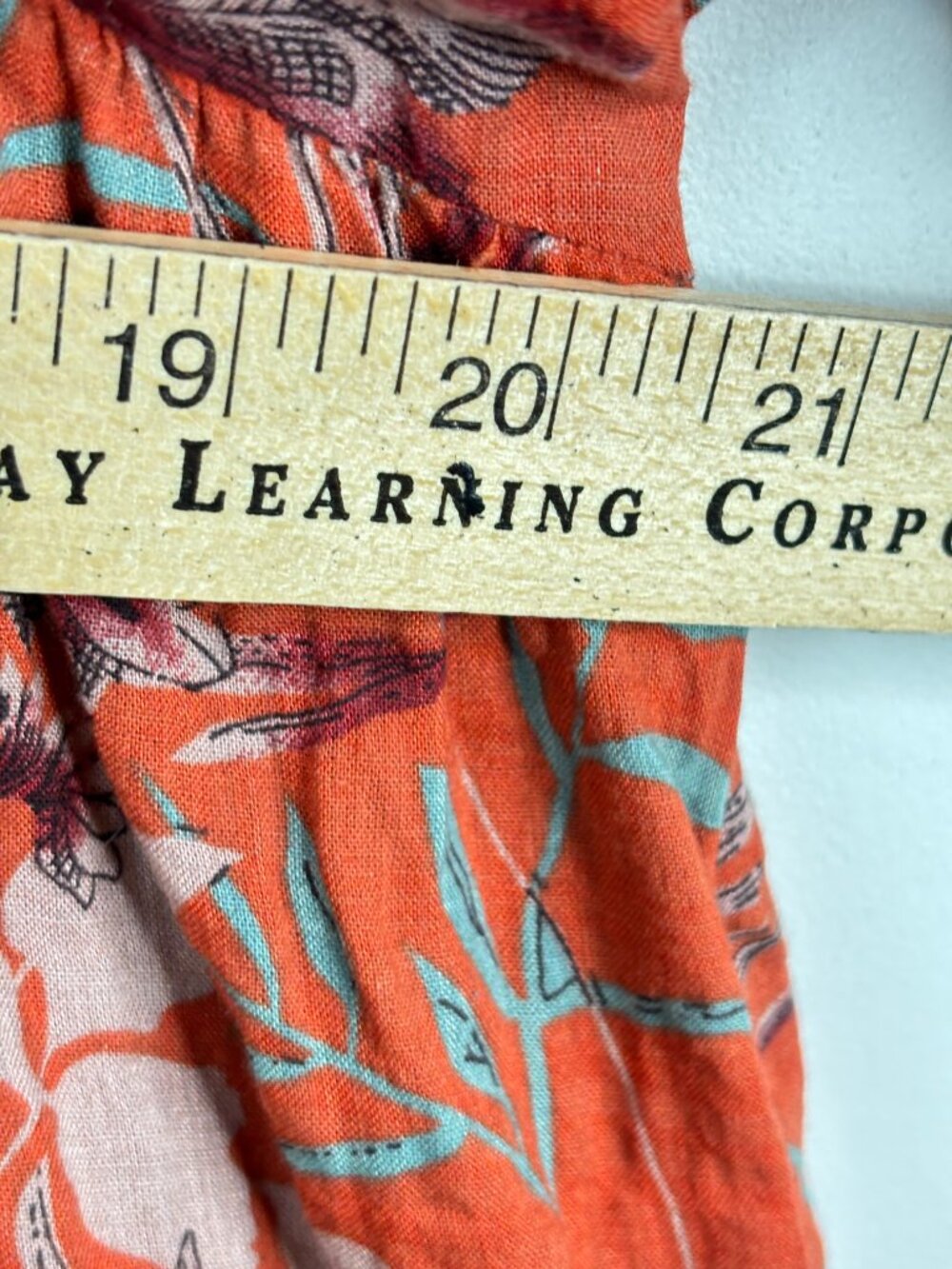 Natural Life Rebecca Orange Floral Midi Dress XL Pockets Boho Cottage Resort - Picture 10 of 10